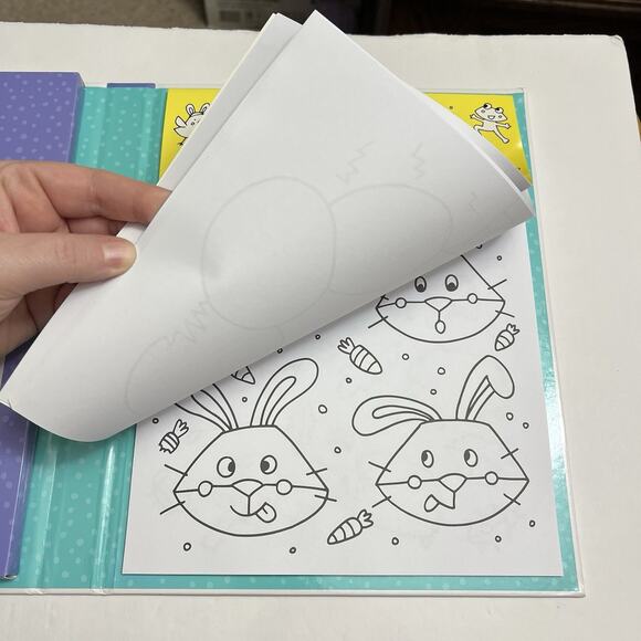 Color Mania Chicks Lambs Bunnies Coloring Set With 12 Stackable Crayons Kit - Picture 4 of 7